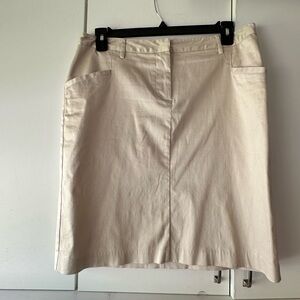 🤍 Attention Khaki A-Line Skirt Size 14 Cotton Stretch Knee Length